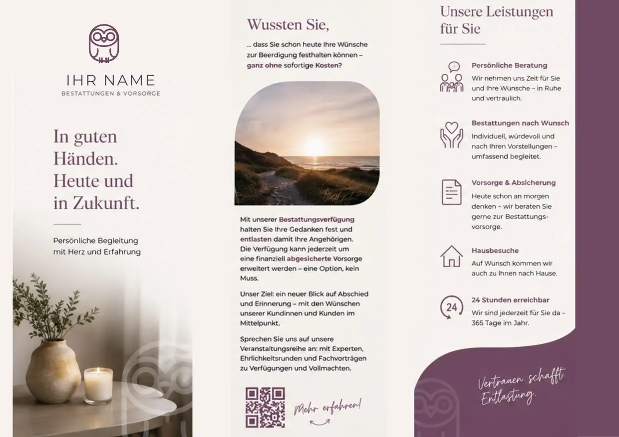 Vorsorgeflyer mit Platz für Ihren Namen